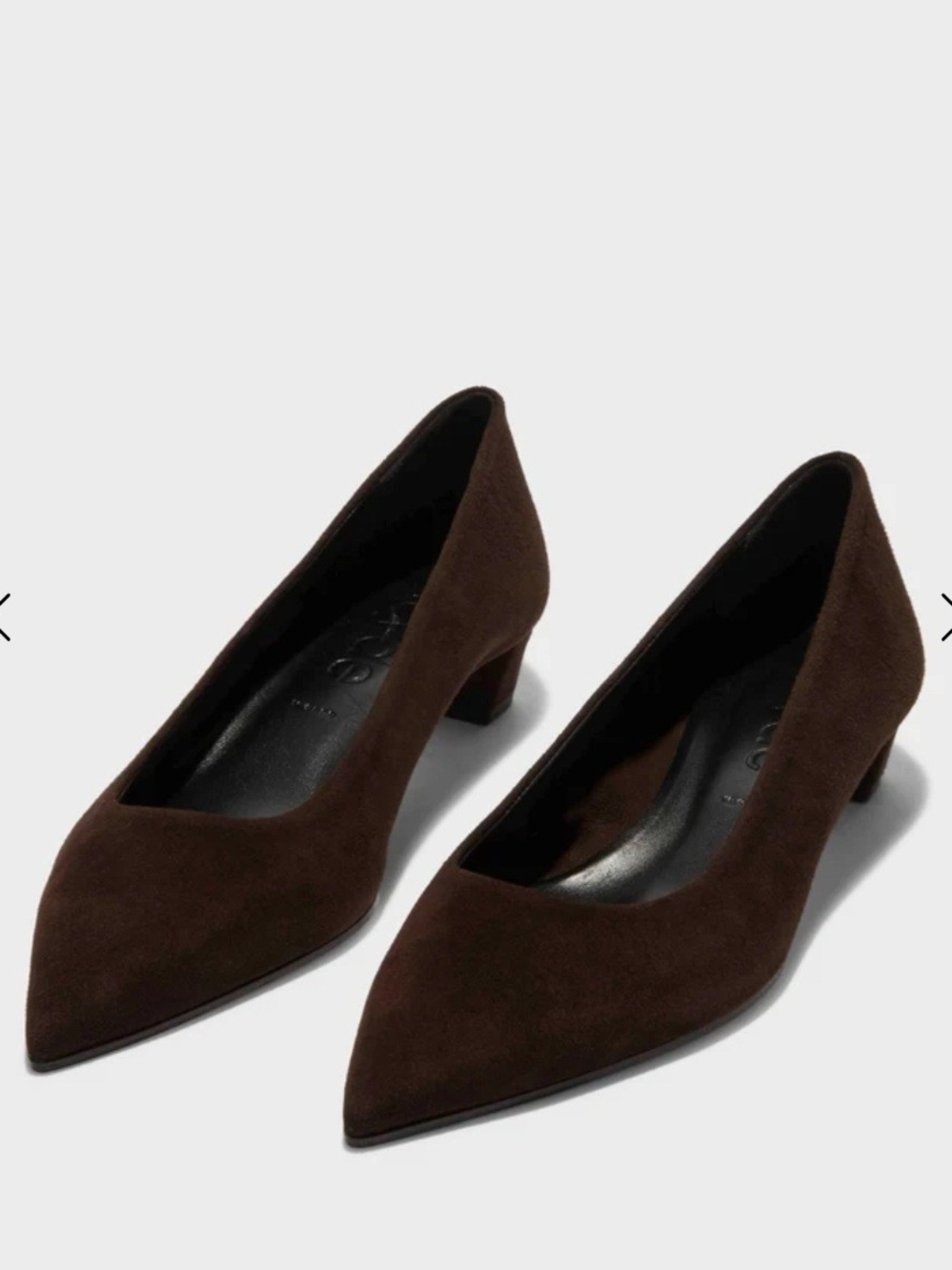Aeyde Judi Suede Pointed Pumps In Moka Sz 38.5